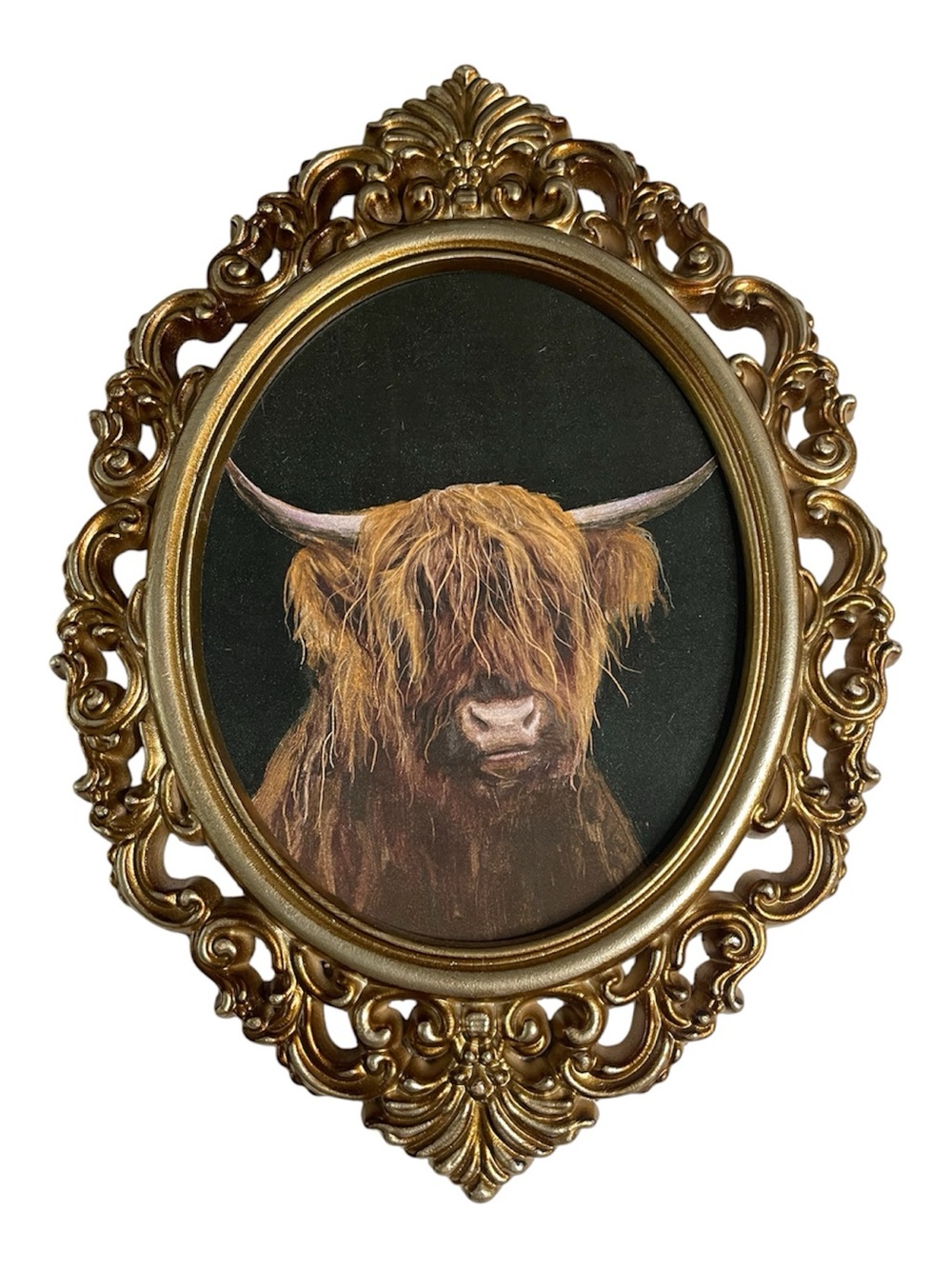 Hobby Lobby Gold Ornate Frame Highland Cow Portrait